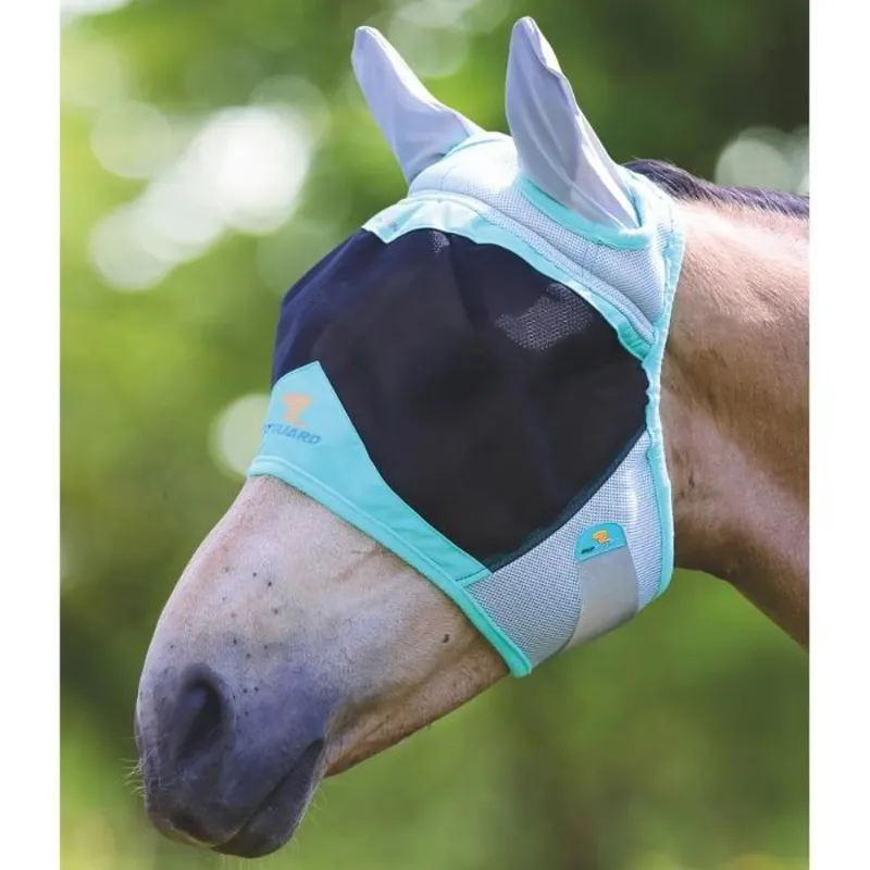 Shires Air Motion Fly Mask with Ears in Aqua