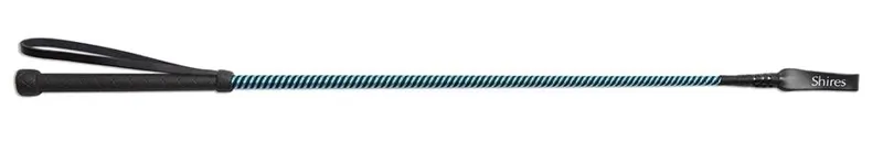 Shires Thread Stem Riding Whip Kids in Black and Bright Blue
