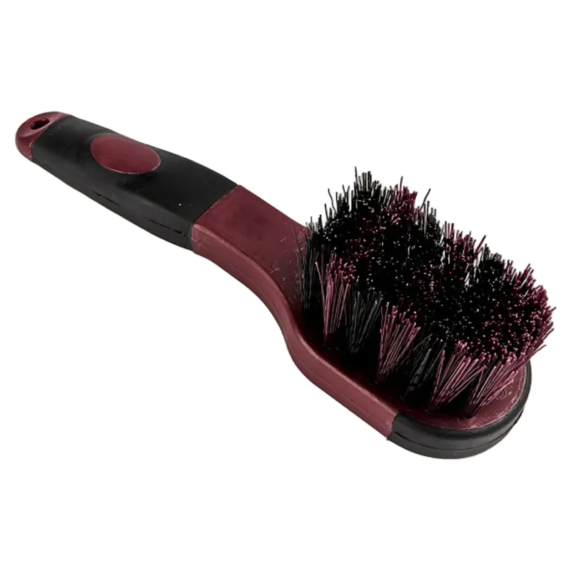Shires EZI-GROOM Grip Bucket Brush in Burgundy-1