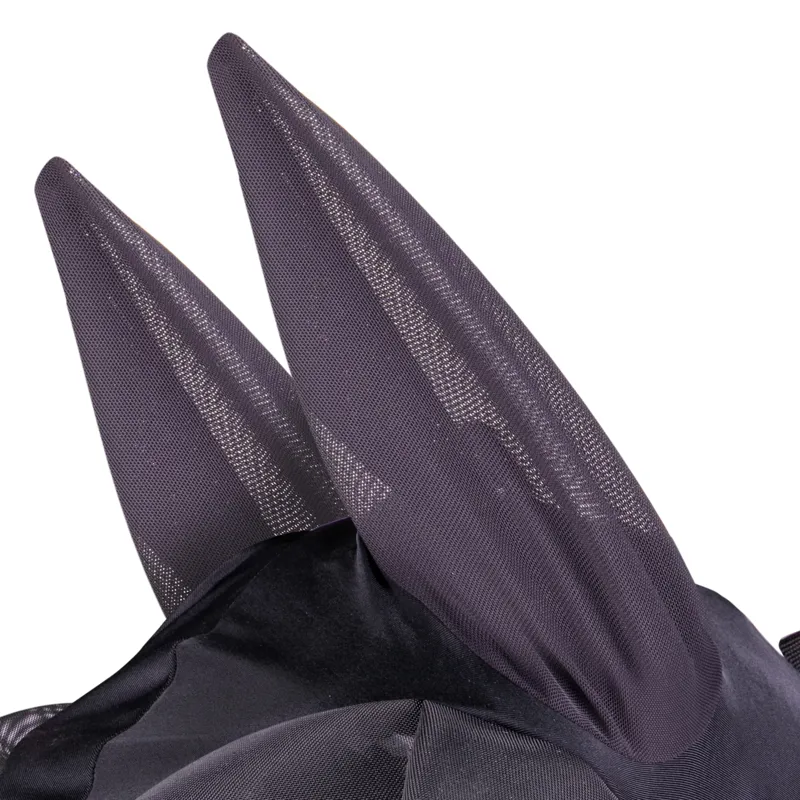 Shires FlyGuard Pro Stretch Fly Mask with Nose Fringe in Jet-2