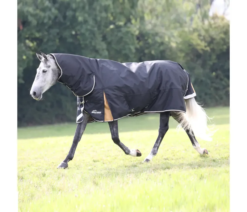 Shires Highlander Plus 200 Combo Turnout Rug in Black-1