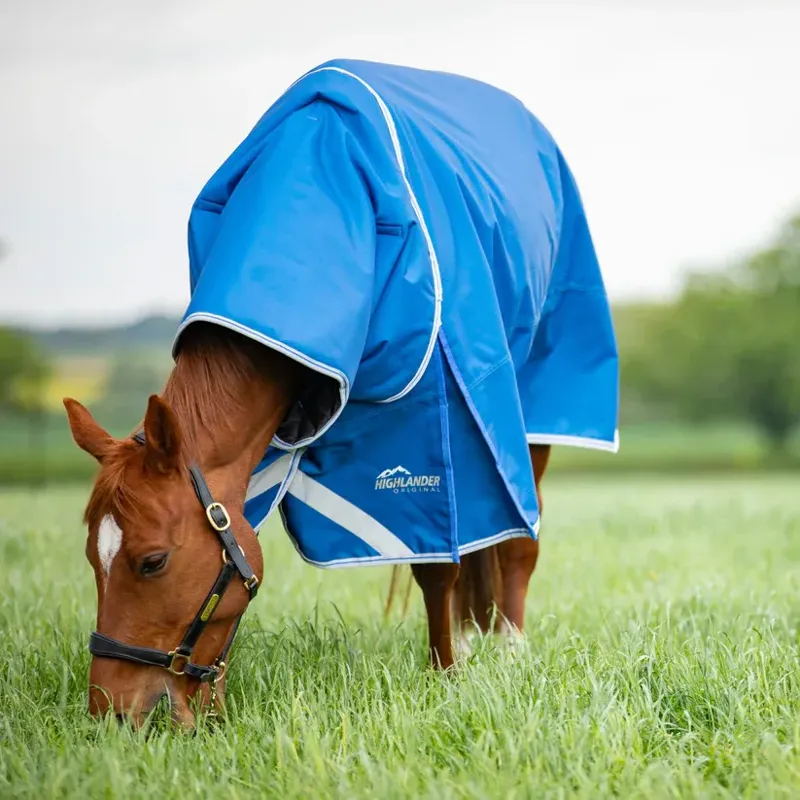 Highlander Original 200g Turnout Rug and Neck Set in Blue-3