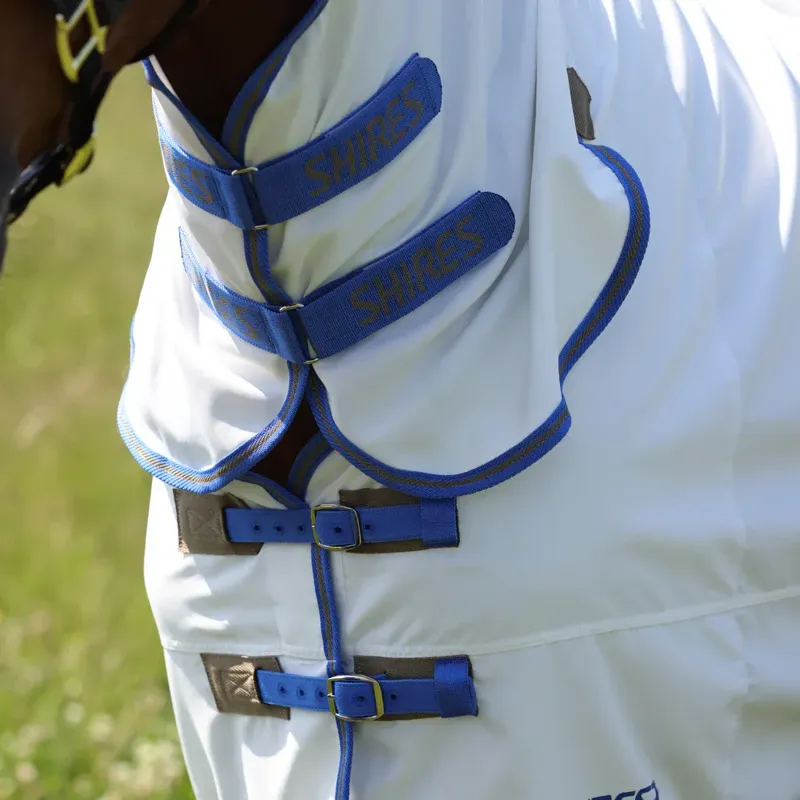 Shires Tempest Plus Sweet Itch Combo Rug - White and Air Force Blue-4