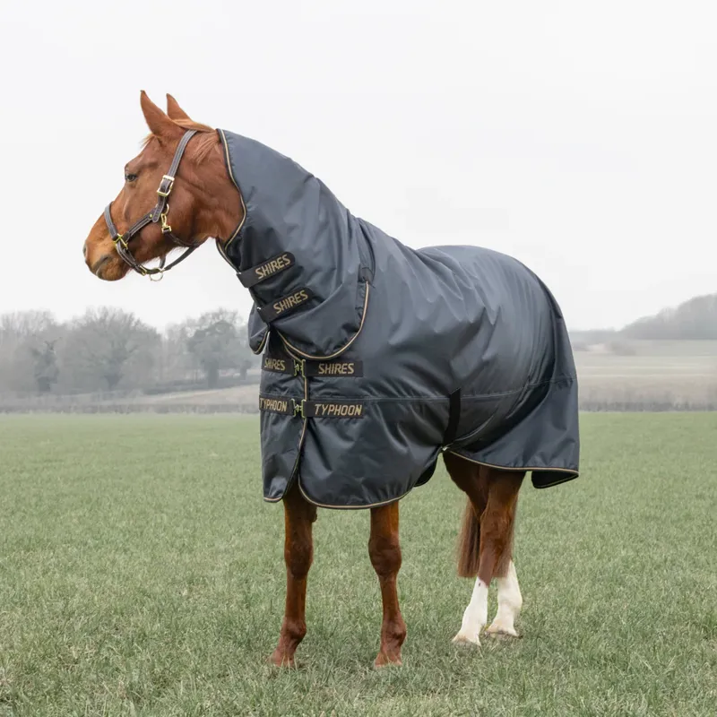 Shires Typhoon Combo Turnout Rug 50g in Black-6