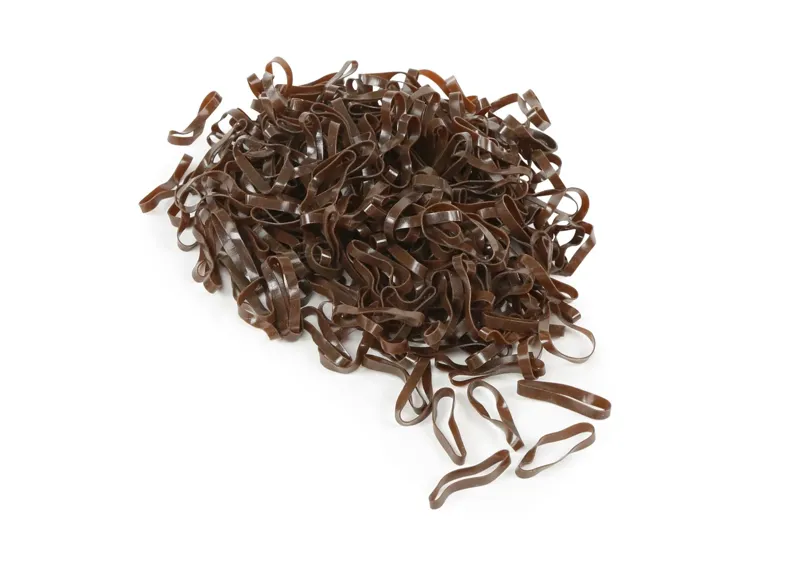 Shires EZI-GROOM Silicone Plaiting Bands in Brown - WEB EXCLUSIVE
