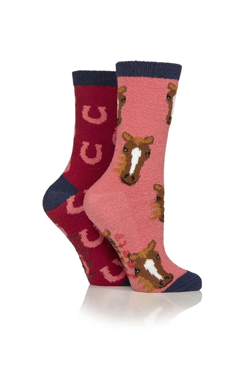 Sockshop WildFeet Fluffy Lounge Socks Ladies in Horse