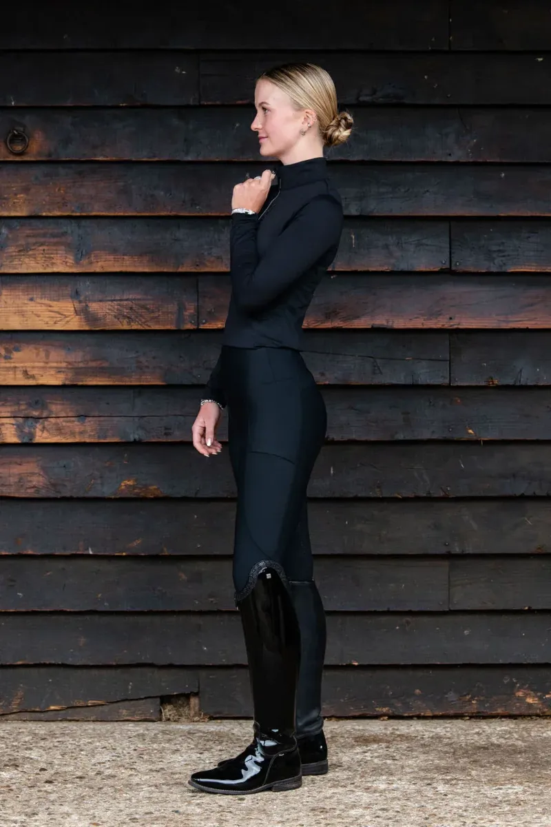 Soho Equestrian Full Grip Riding Leggings Ladies in Black-3
