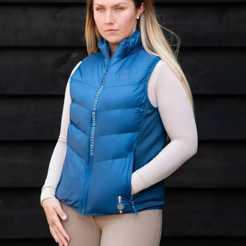 Soho Equestrian Gilet Ladies in Teal Blue