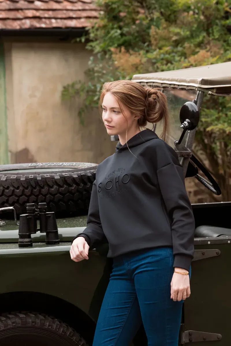 Soho Equestrian Hoodie Ladies in Classic Black-3