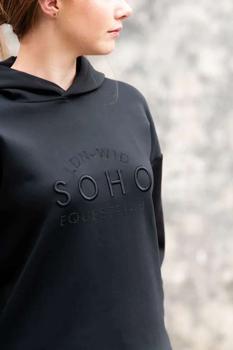 Soho Equestrian Hoodie Ladies in Classic Black-2