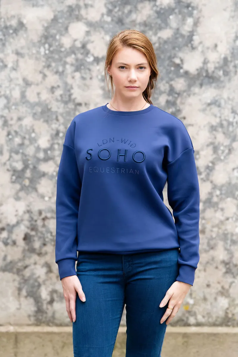 Soho Equestrian Crew Sweatshirt Ladies in Royal Blue