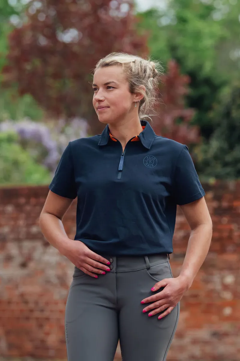 Soho Equestrian Polo Shirt Ladies in Navy