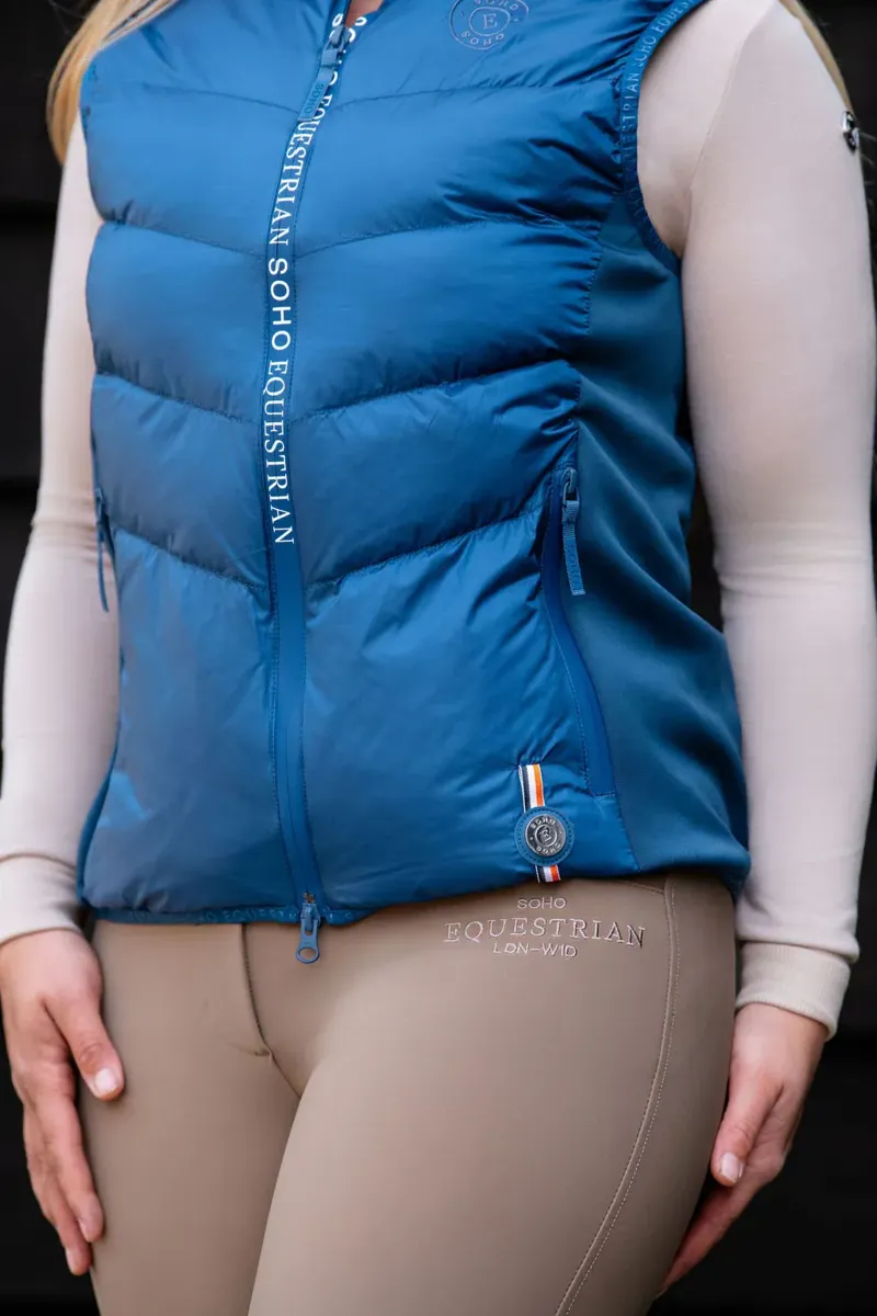 Soho Equestrian Gilet Ladies in Teal Blue-3