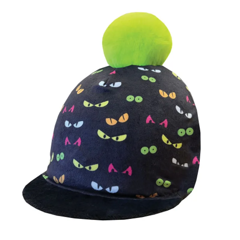 Equetech Spooky Eyes Pom Hat Silk in Black