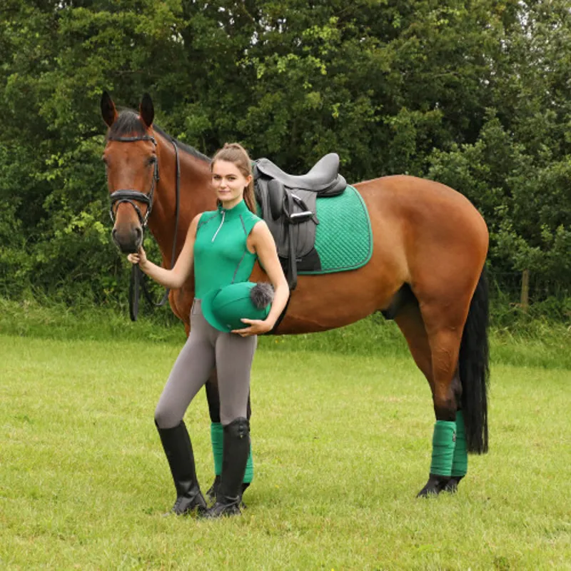 Hy Equestrian Sport Active Luxury Bandages in Emerald-1