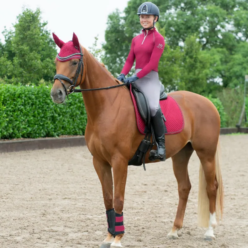 Hy Equestrian Sport Active Fly Veil Cob/Full in Vivid Merlot - WEB EXCLUSIVE-1