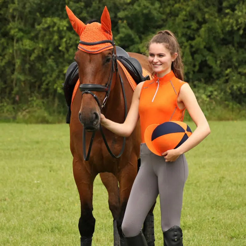 Hy Equestrian Sport Active Hat Silk in Terracotta Orange-1