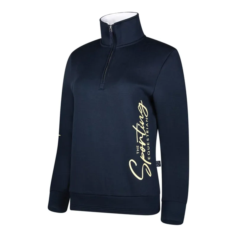 Sporting Equestrian Quarter Zip Unisex in Navy and Yellow