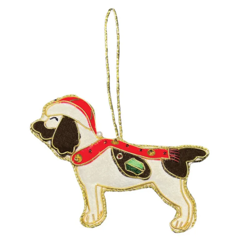 Equetech Springer Spaniel Beaded Embroidered Christmas Tree Decoration
