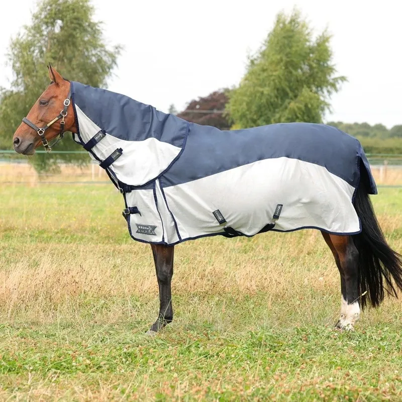 StormX Empra Aqua Shield Fly Rug - Navy and Silver