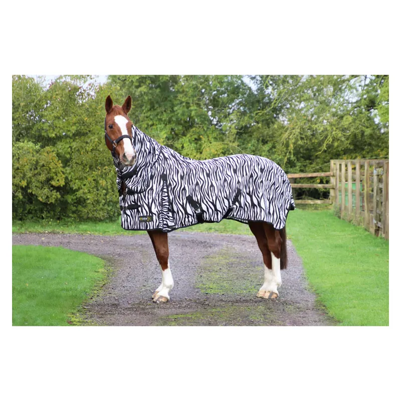 StormX Original Zebra Print Fly Rug in Black and White