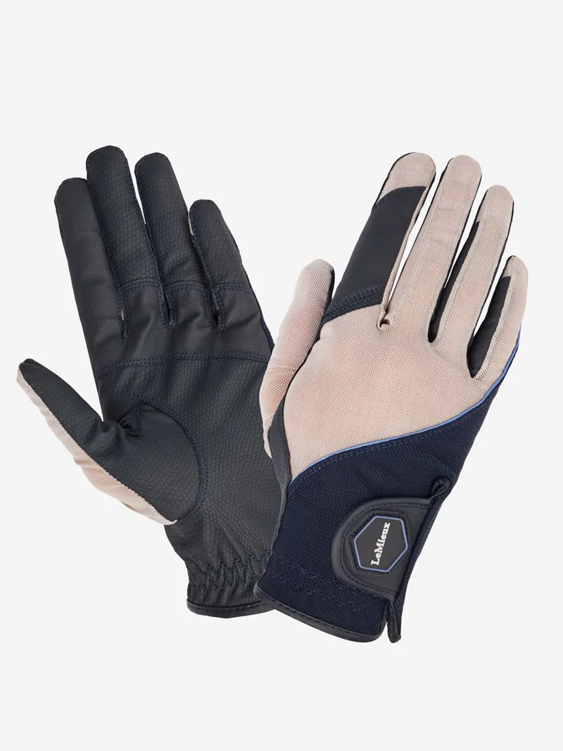 LeMieux x This Esme Pro Mesh Riding Gloves in Navy
