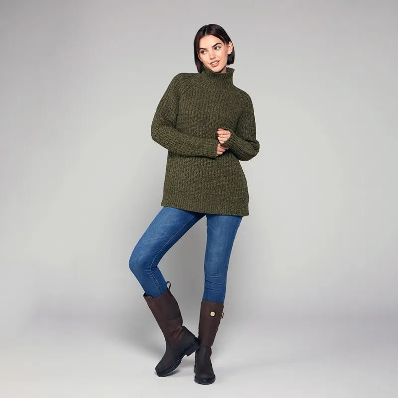Toggi Ruislip Chunky Knit Sweater Ladies in Olive Green-3