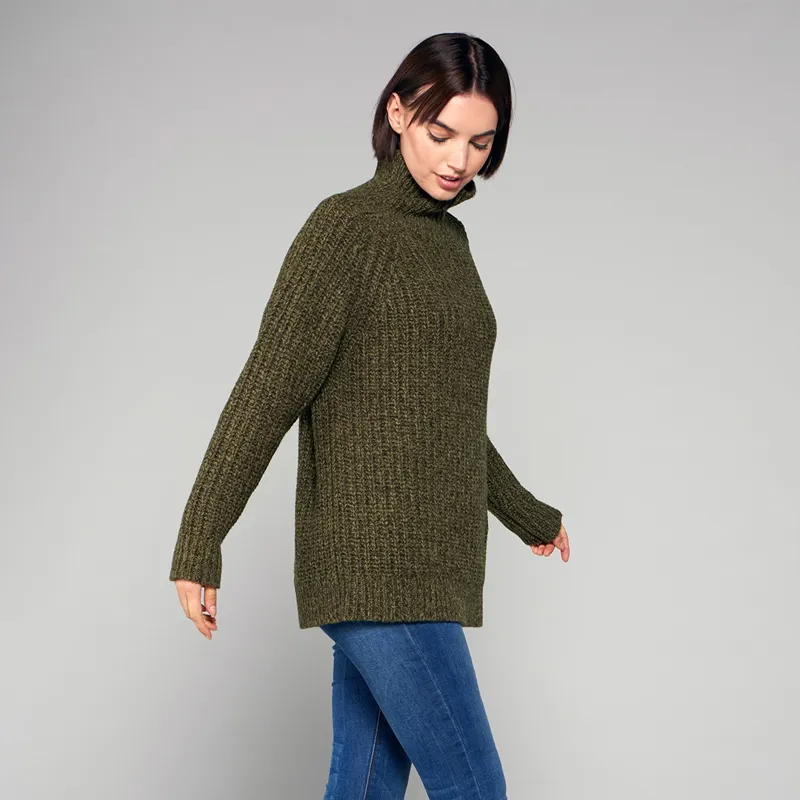 Toggi Ruislip Chunky Knit Sweater Ladies in Olive Green-2