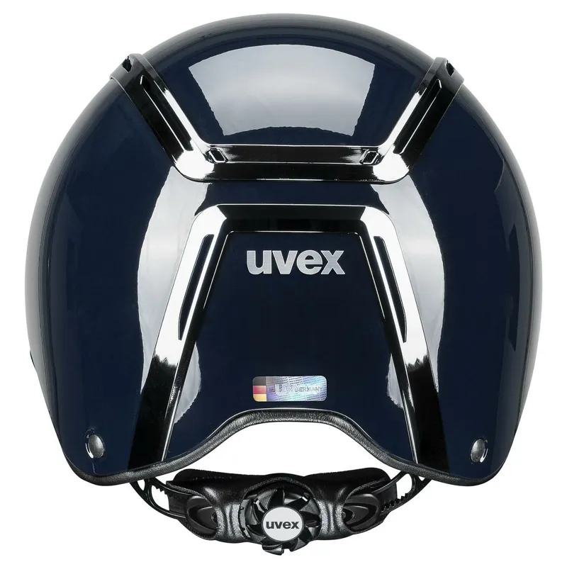 Uvex Exxeed Shiny Chrome Riding Helmet in Navy-2