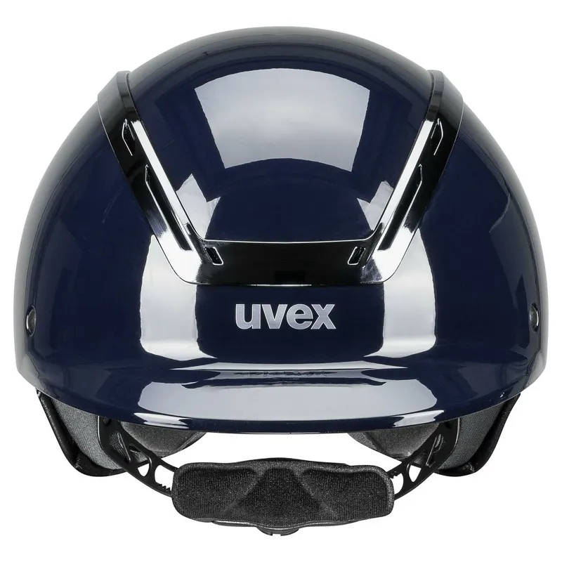 Uvex Exxeed Shiny Chrome Riding Helmet in Navy-4