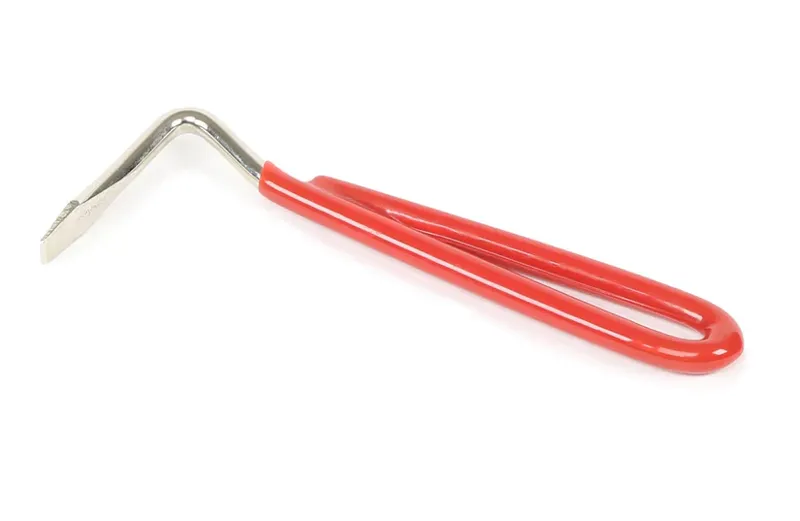 Shires EZI-GROOM Pear Shaped Hoof Pick in Red