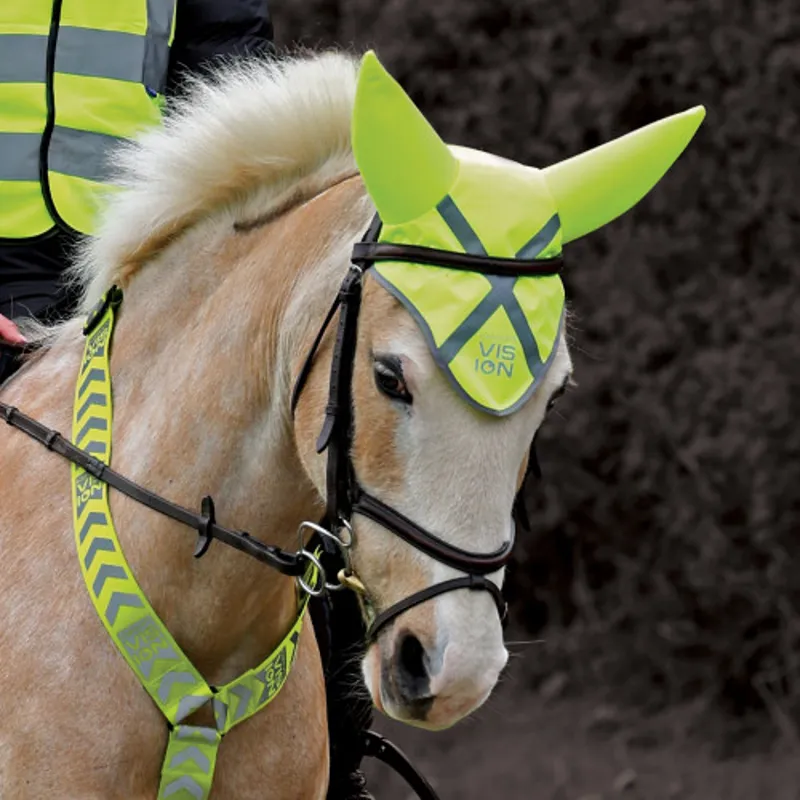 Equetech Hi-Vis Vision Acoustic Ear Bonnet in Yellow-1