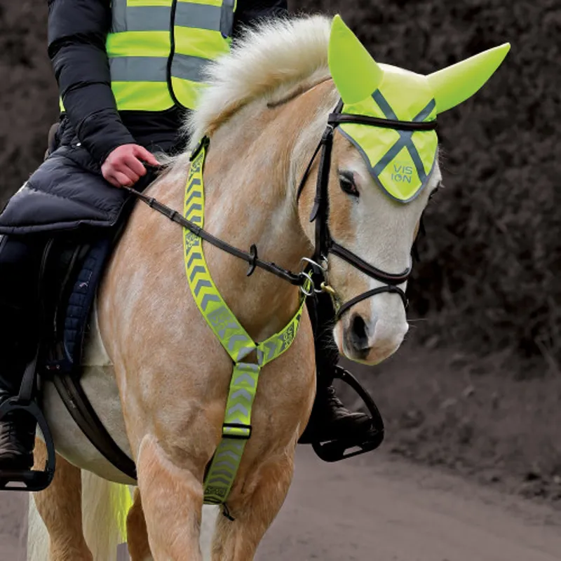 Equetech Hi-Vis Vision Breastplate in Yellow-1