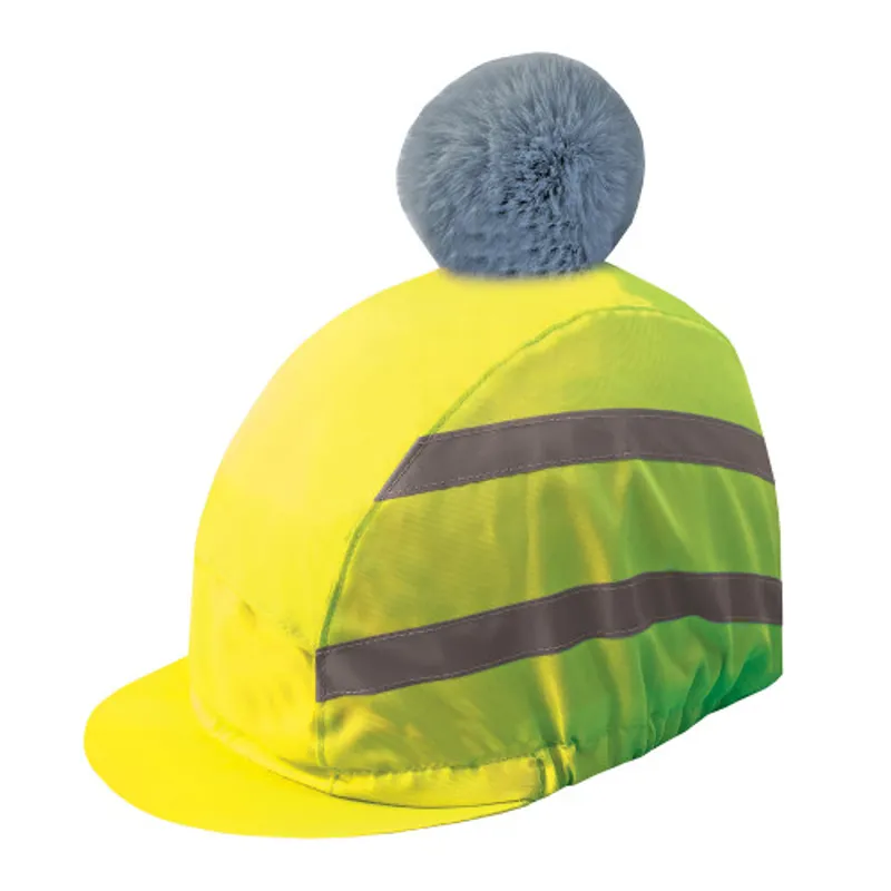 Equetech Hi-Vis Vision Deluxe Pom Hat Silk in Yellow