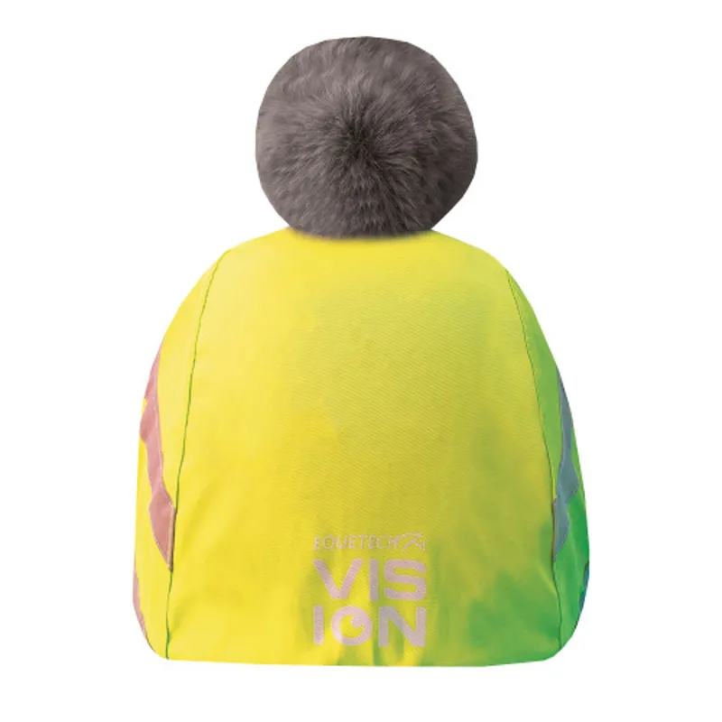 Equetech Hi-Vis Vision Deluxe Pom Hat Silk in Yellow-1