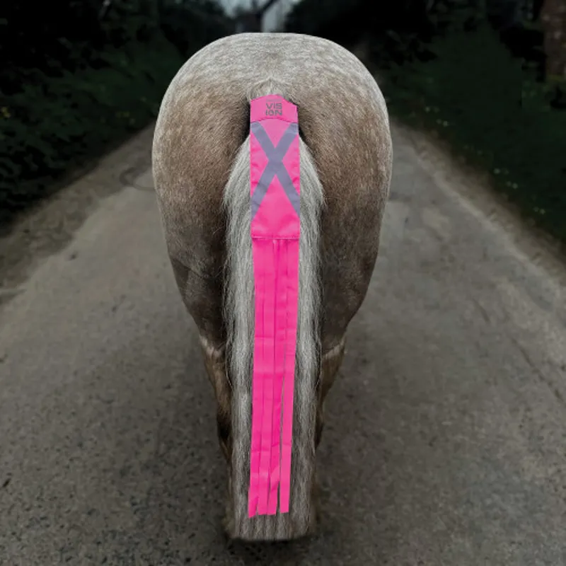 Equetech Hi-Vis Vision Tail Tassels in Pink-1