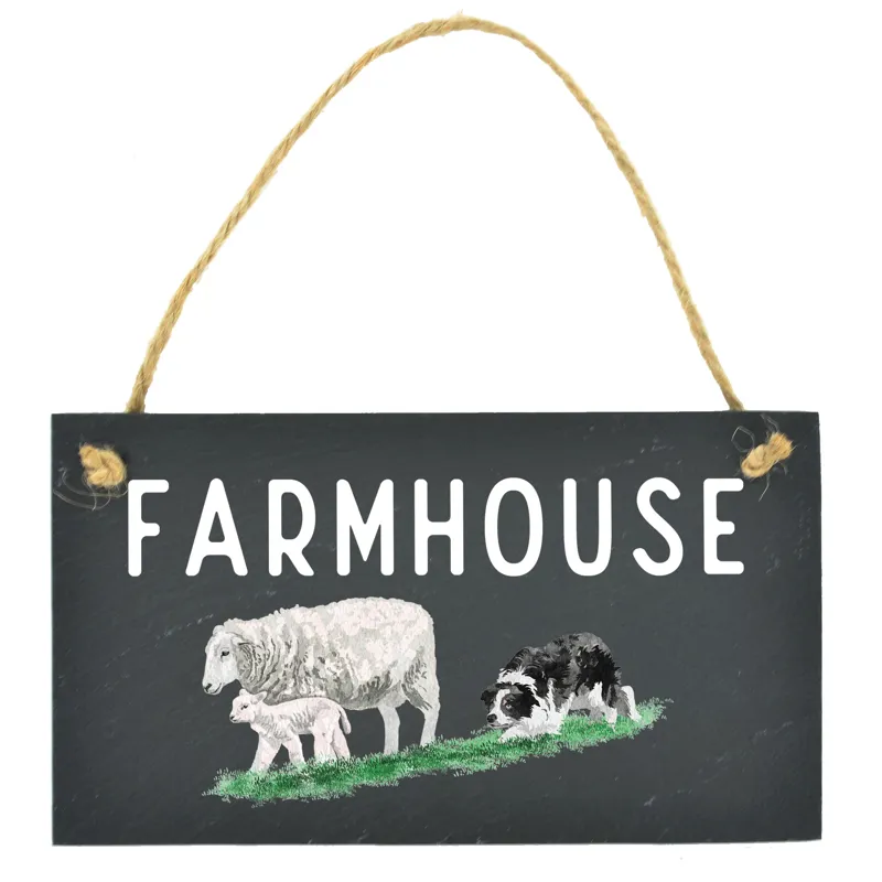 Vivid Squid 'Farmhouse' Slate Plaque