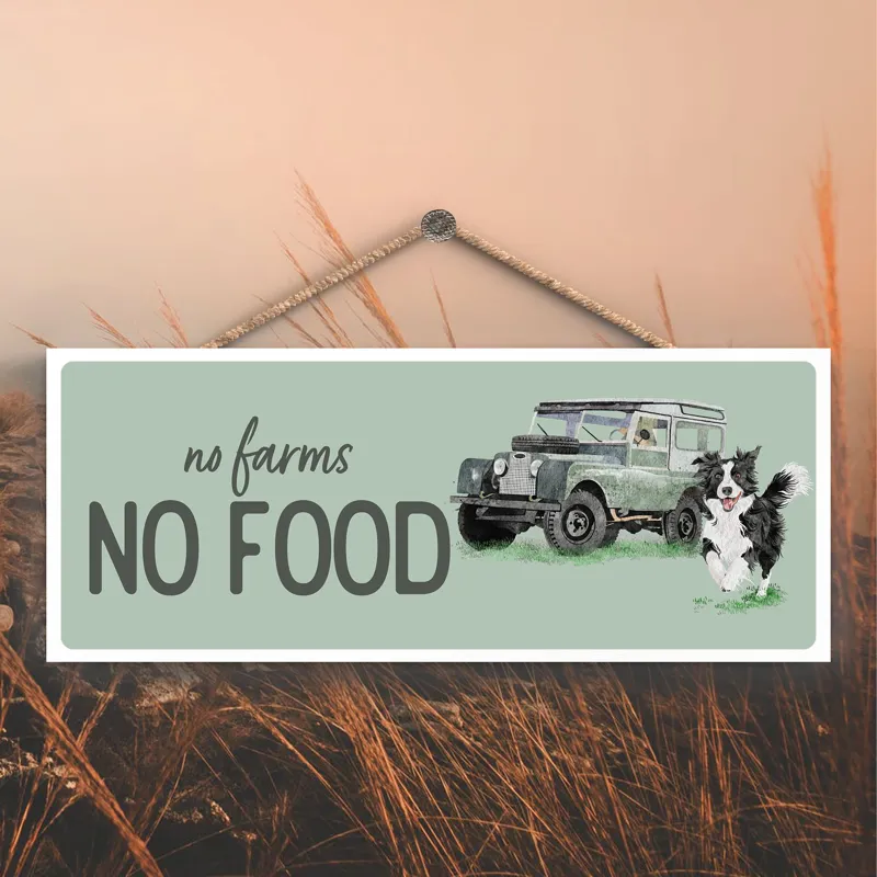 Vivid Squid 'No Farms No Food' Plaque