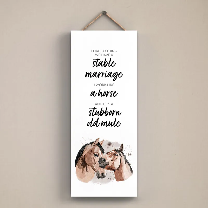 Vivid Squid 'Stable Marriage' Hanging Plaque
