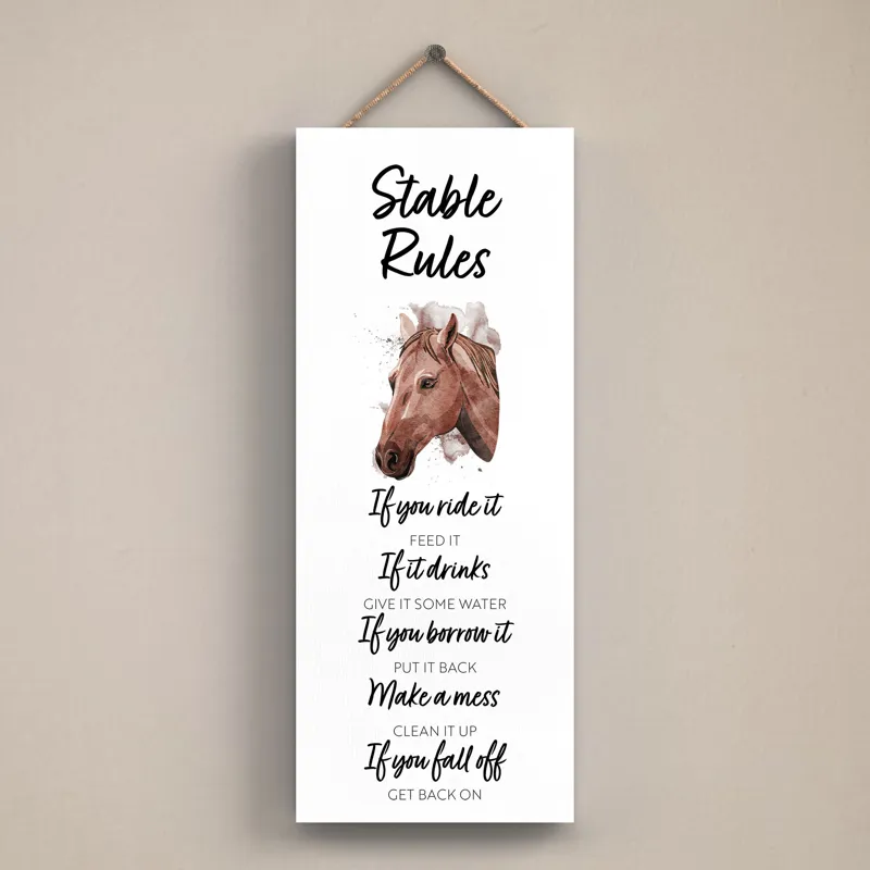 Vivid Squid 'Stable Rules' Hanging Plaque