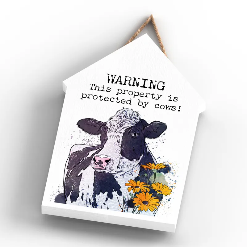 Platinum Warning Guard Cows Large Barn Shed Plaque