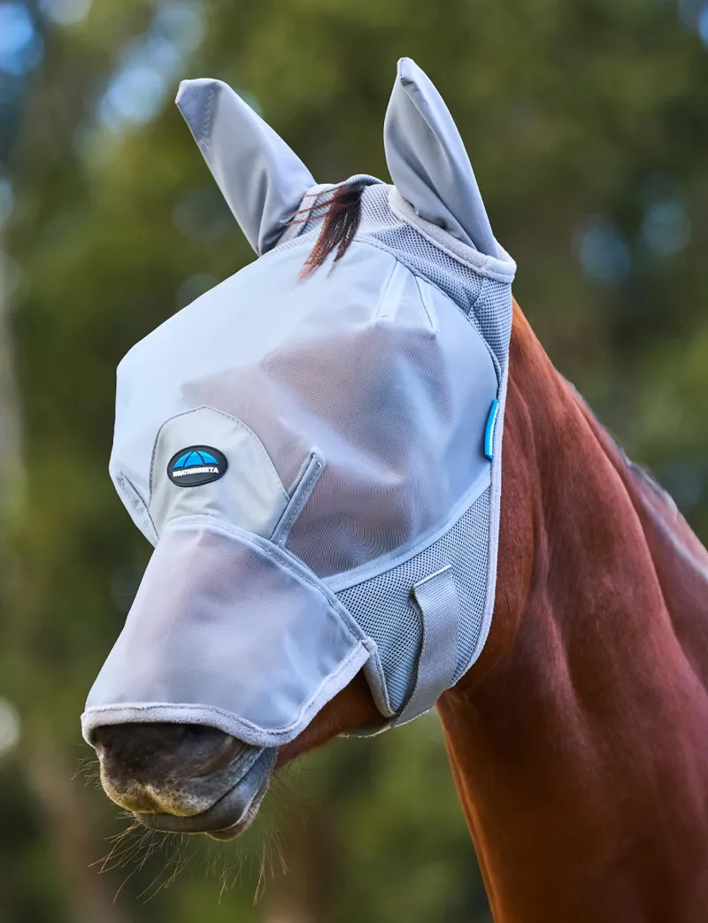 Weatherbeeta ComFiTec Fine Mesh Fly Mask with Ears and Nose in Grey