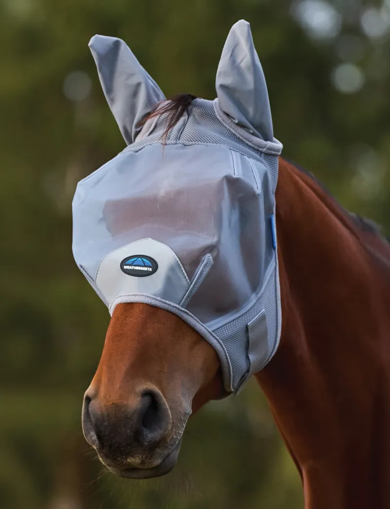 Weatherbeeta ComFiTec Fine Mesh Fly Mask with Ears in Grey