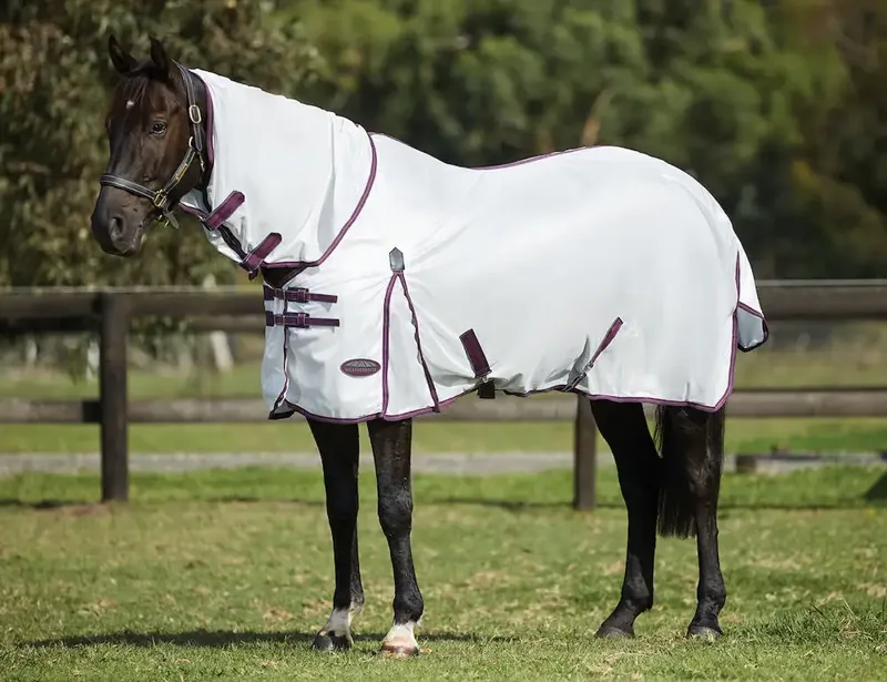 Weatherbeeta Comfitec Essential Mesh II in White and Maroon