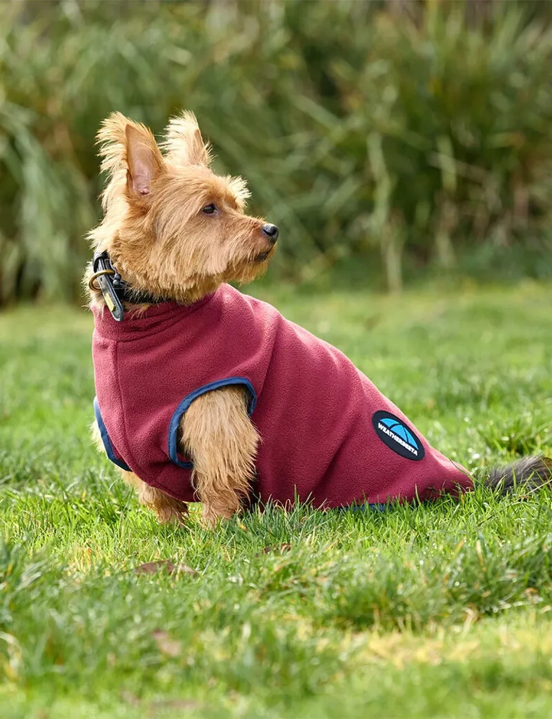 Weatherbeeta Comfitec Fleece Zip Dog Coat in Burgundy-1