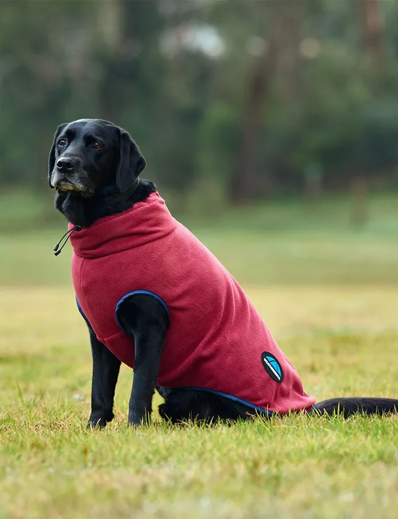 Weatherbeeta Comfitec Fleece Zip Dog Coat in Burgundy-2
