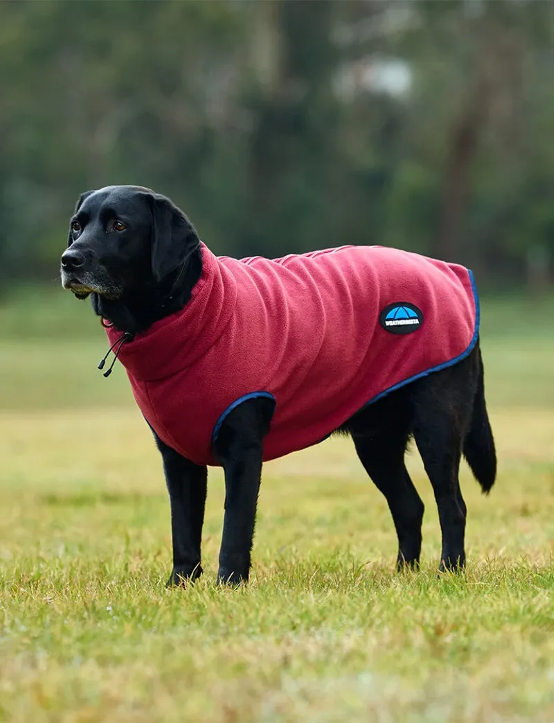 Weatherbeeta Comfitec Fleece Zip Dog Coat in Burgundy