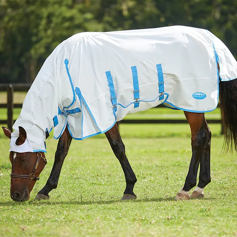 Weatherbeeta Sweet Itch Shield Combo Rug in White and Blue-2