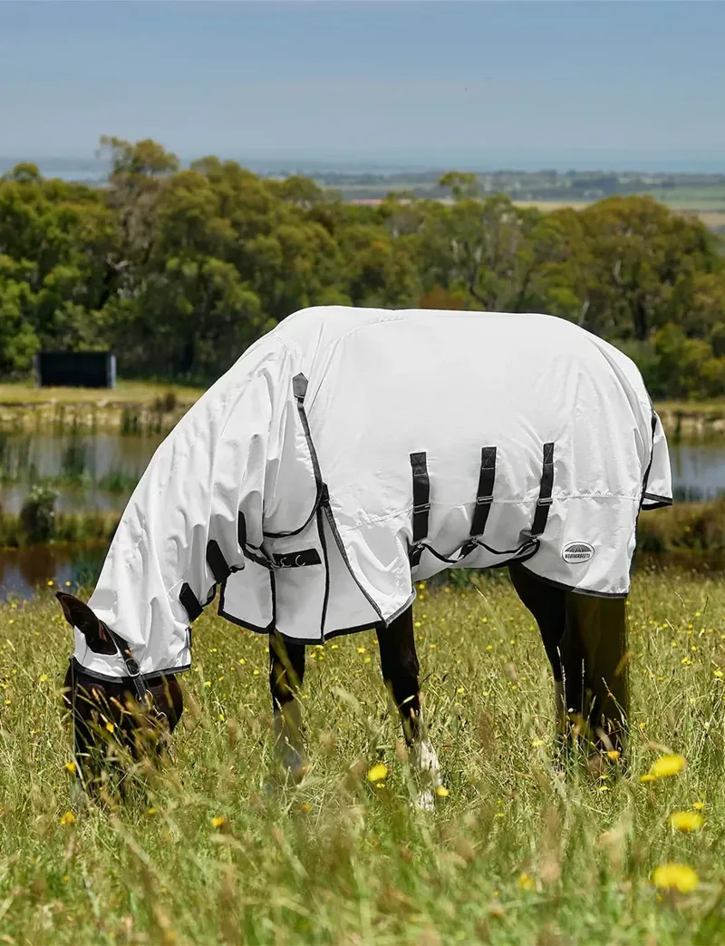 Weatherbeeta ComFiTec Sweet Itch Shield Fly Sheet Combo - White-3