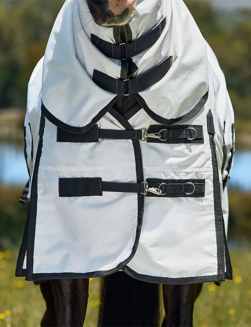 Weatherbeeta ComFiTec Sweet Itch Shield Fly Sheet Combo in White-7